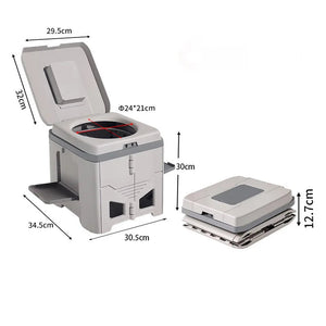 HushiPot Portable Folding Camping Toilet with Stability Base
