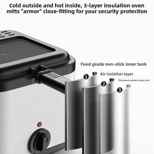 CryspiPro 2.5L Deep Fat Fryer with 1000W Fast Frying & Triple Safety