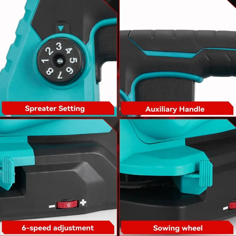 GranViki Battery-Powered Lawn Spreader for Seed & Fertilizer
