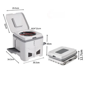 HushiPot Portable Folding Camping Toilet with Stability Base