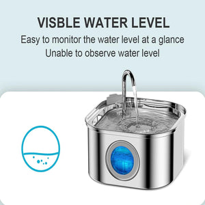 PurriVax Stainless Steel Cat Drinking Fountain 2.2L