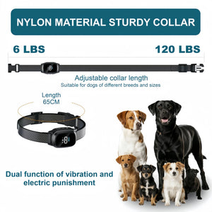 WhisiPaw Dog Anti Bark Collar - Waterproof Rechargeable Dog Bark Collar