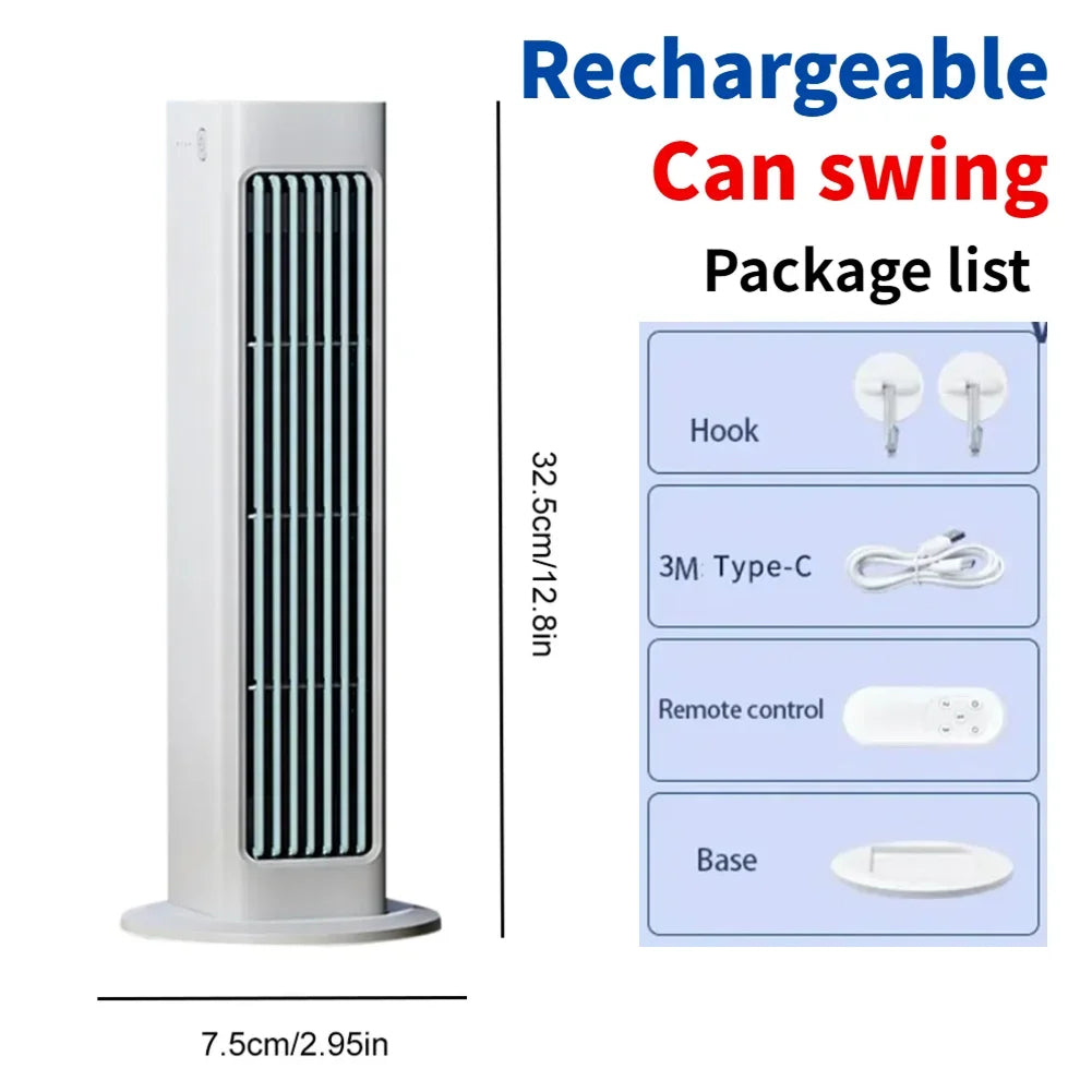 AeroPuri Portable Bladeless Tower Fan with 4000mAh Battery