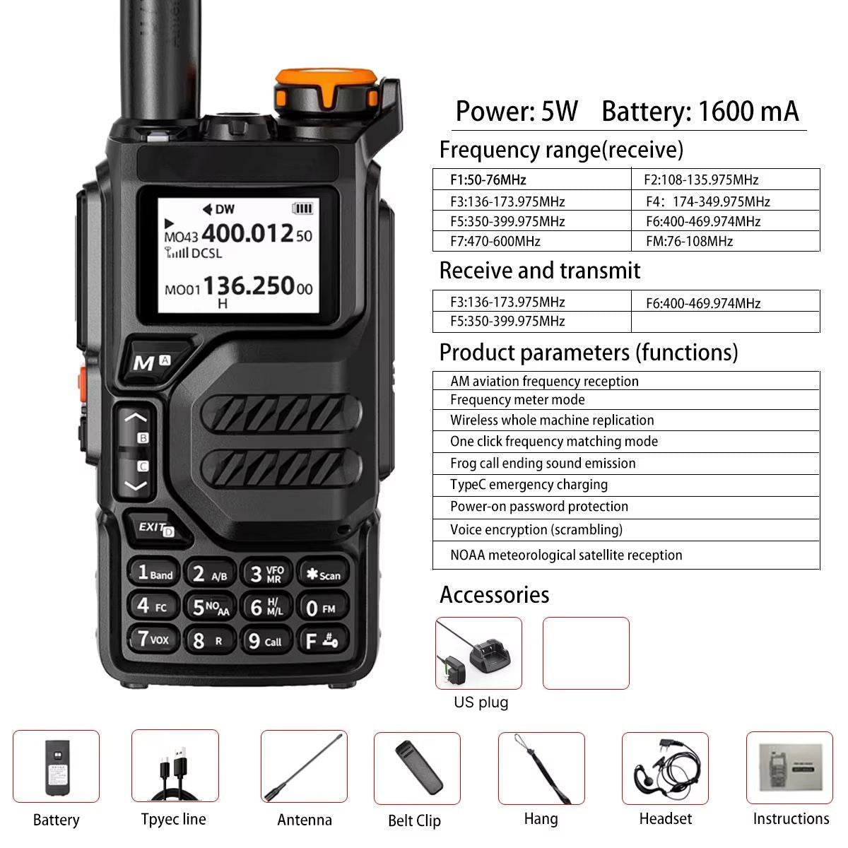 EaziWave Portable Ham Radio for Beginners - 7-Band Emergency Communication