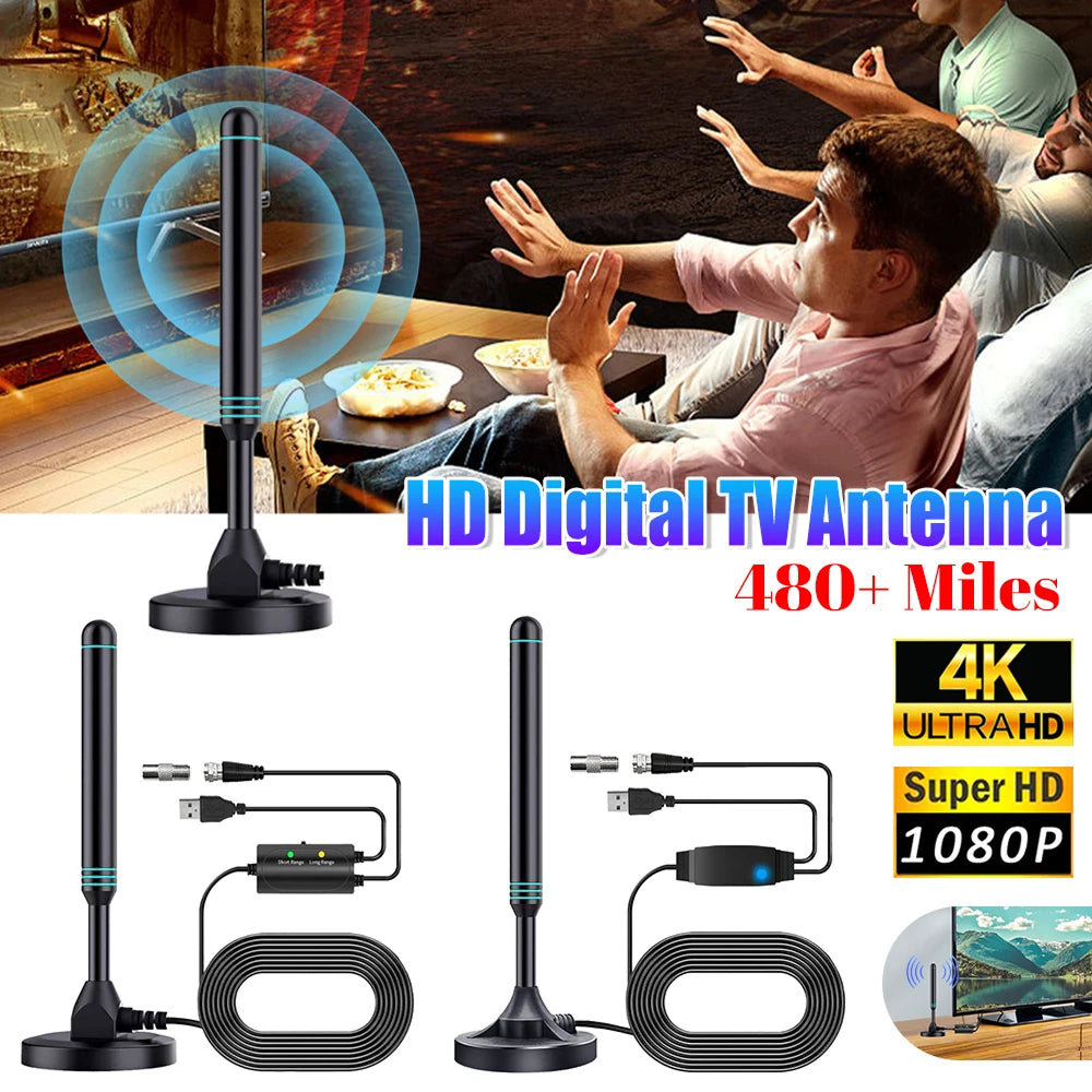 SygNarci 4K Indoor TV Aerial with 30dB Signal Amplifier