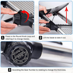 BladeAuxi Mandoline Slicer with 6 Adjustable Settings & Safety Glove