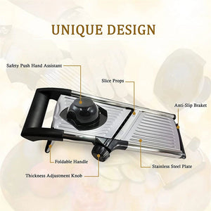 BladeAuxi Mandoline Slicer with 6 Adjustable Settings & Safety Glove