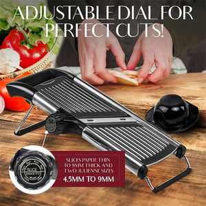 BladeAuxi Mandoline Slicer with 6 Adjustable Settings & Safety Glove