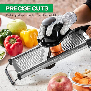 BladeAuxi Mandoline Slicer with 6 Adjustable Settings & Safety Glove