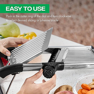 BladeAuxi Mandoline Slicer with 6 Adjustable Settings & Safety Glove