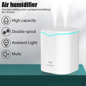 ClouDiaxi 2L Silent Cool Mist Humidifier with Dual Nozzle
