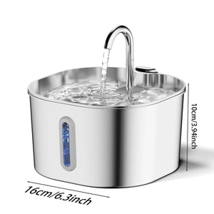 PurriVax Stainless Steel Cat Drinking Fountain 2.2L