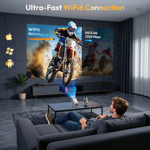 DuskiCast Smart Android Projector for Outdoor Movies & Daylight