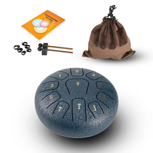 LunaRissi 11-Note Steel Tongue Drum for Meditation & Relaxation