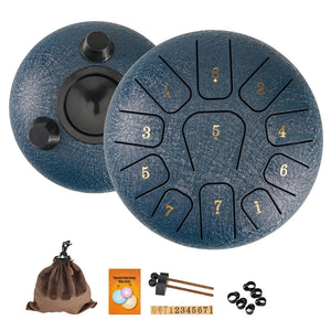 LunaRissi 11-Note Steel Tongue Drum for Meditation & Relaxation