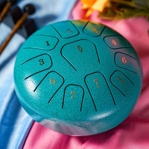 LunaRissi 11-Note Steel Tongue Drum for Meditation & Relaxation