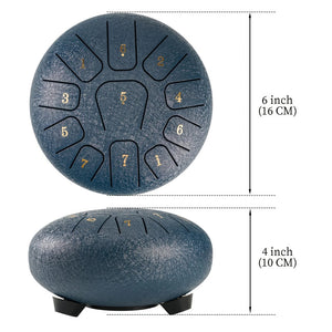 LunaRissi 11-Note Steel Tongue Drum for Meditation & Relaxation