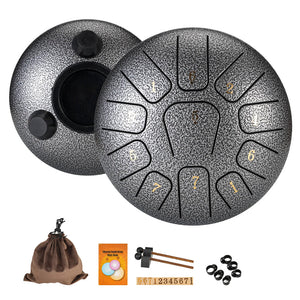 LunaRissi 11-Note Steel Tongue Drum for Meditation & Relaxation