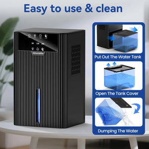 Numiriax Quiet Small Dehumidifier for Bedroom & Home UK