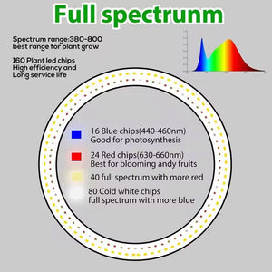 PlanTeraa Full Spectrum LED Grow Light with Adjustable Stand
