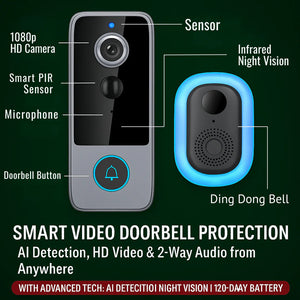 PurePeeki Wireless Video Doorbell Without Subscription