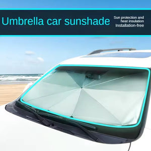 Quelvex Titanium Silver Car Windshield Sun Shade for Heat Protection