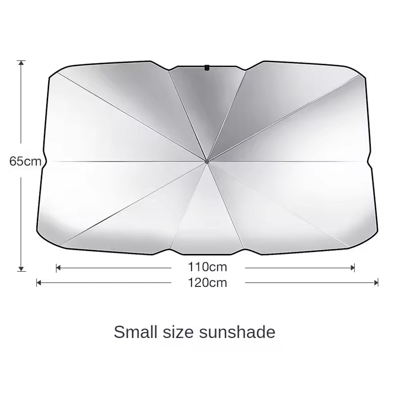 Quelvex Titanium Silver Car Windshield Sun Shade for Heat Protection
