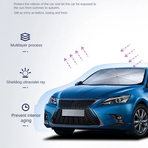 Quelvex Titanium Silver Car Windshield Sun Shade for Heat Protection