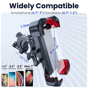 RidoFolix Universal Bike Phone Mount with 360 Rotation & 70LB Grip