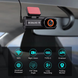 SnapiDual Wireless Dual Front and Rear Dashcam with Ultra-HD Night Vision