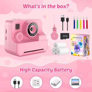 SnapoKidy 1080P Instant Print Camera for Kids 3-12
