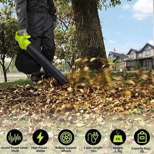 VacoLeaf 3000W Leaf Vacuum Blower & Shredder UK
