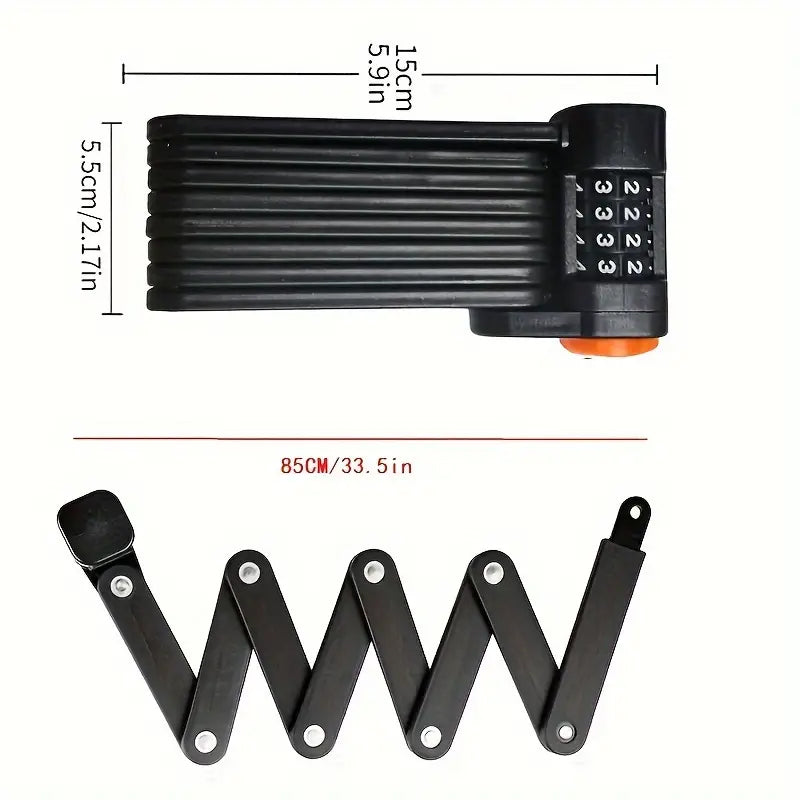 ViosChain Military-Grade Folding Bike Lock - Keyless Security