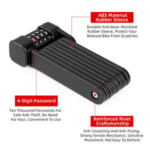 ViosChain Military-Grade Folding Bike Lock - Keyless Security