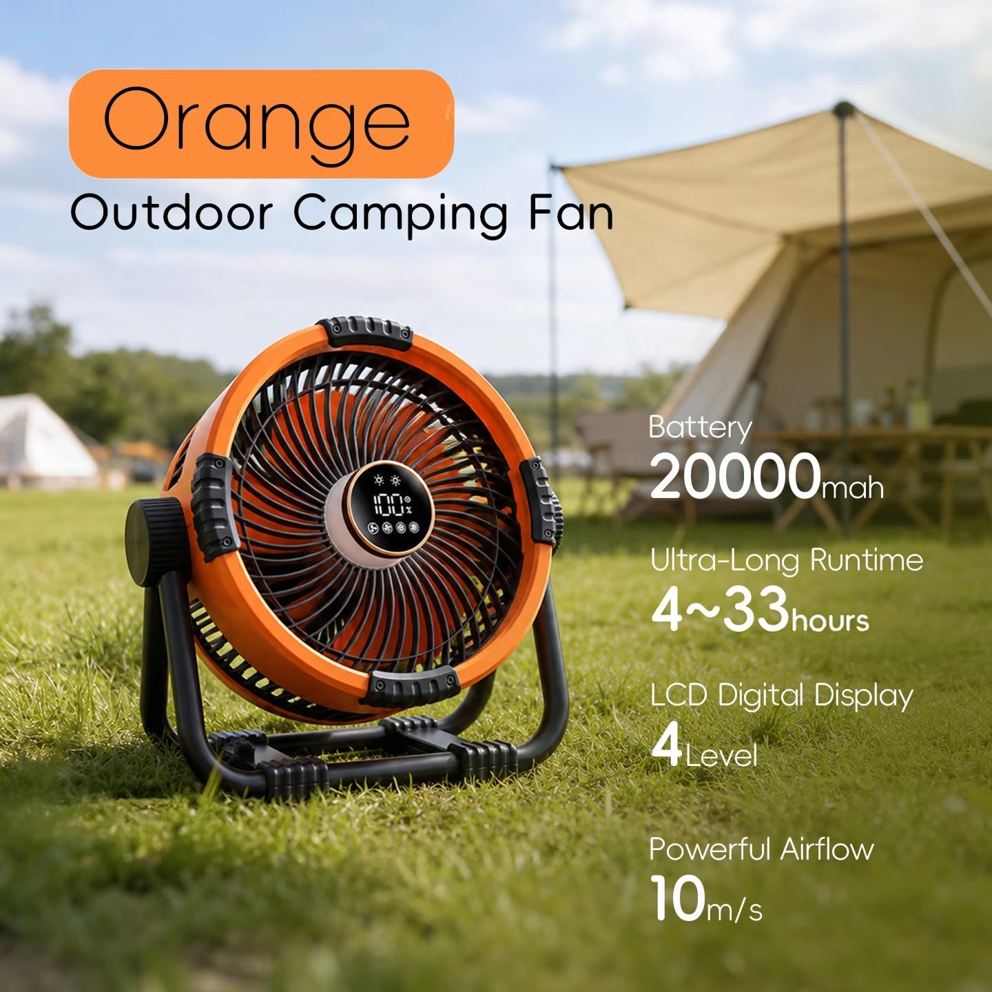 WyniDora Camping Fan with 10m Projection & Power Bank