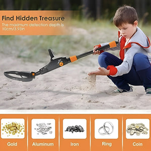 Zorby Metal Detector for Kids 6-12 | 10.5" Deep Detection