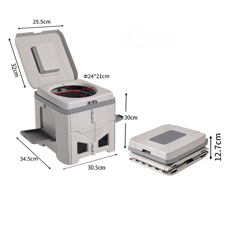 HushiPot Portable Folding Camping Toilet with Stability Base