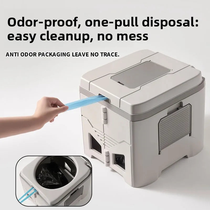 HushiPot Portable Folding Camping Toilet with Stability Base