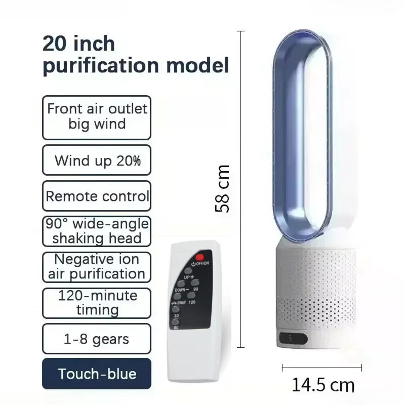 CoolLyxi Bladeless Fan with Air Purification for UK Homes