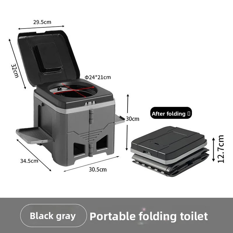 HushiPot Portable Folding Camping Toilet with Stability Base