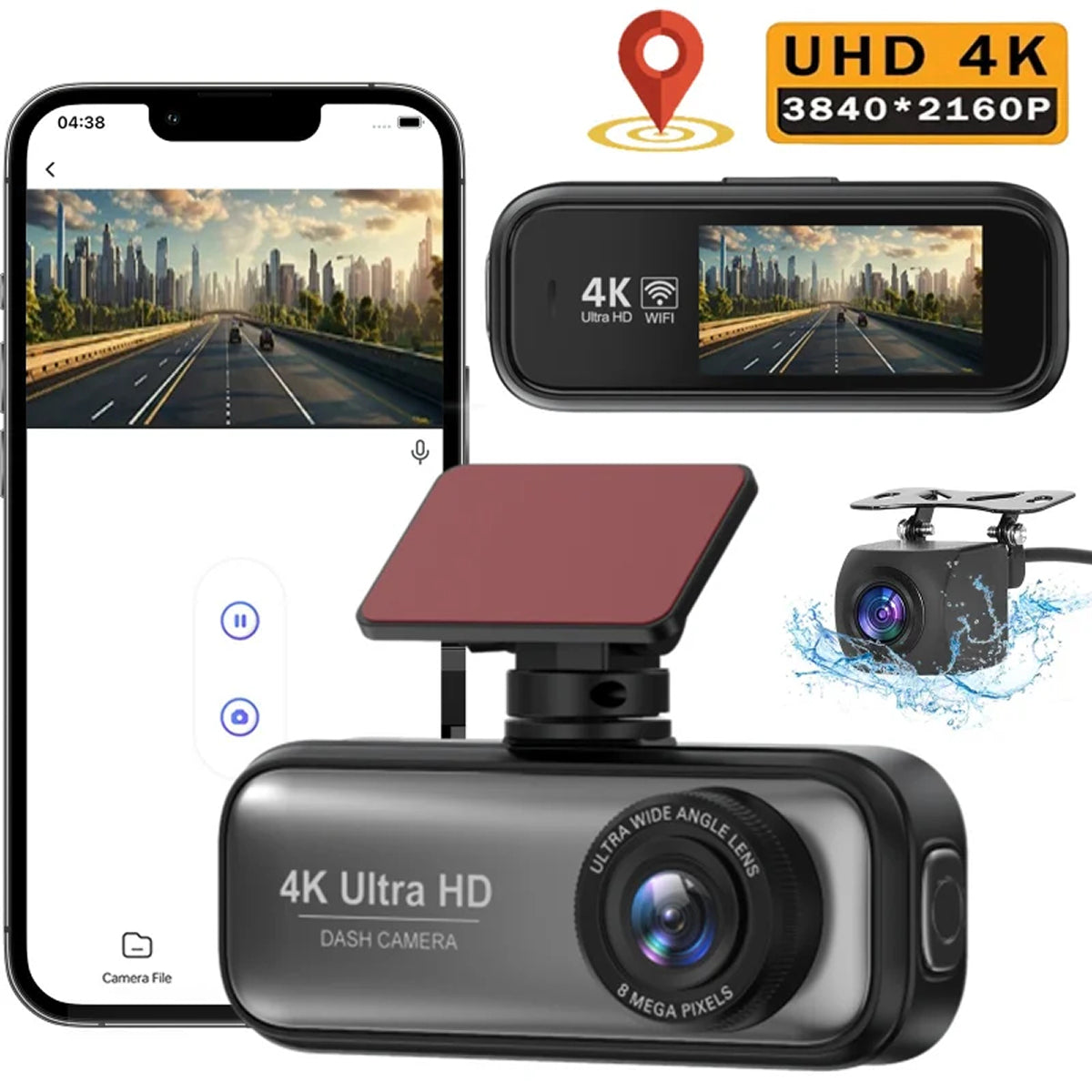 DashyLynk 4K Wireless Dashcam with Rear Camera & WiFi UK