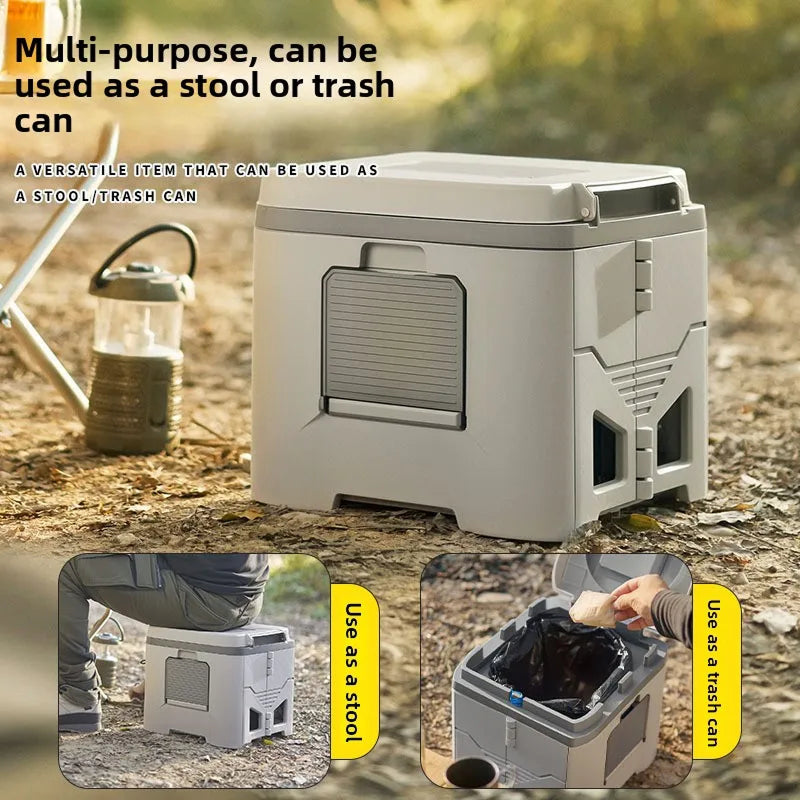 HushiPot Portable Folding Camping Toilet with Stability Base