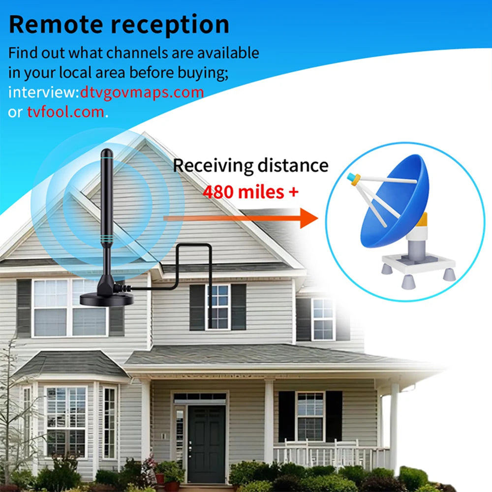 SygNarci 4K Indoor TV Aerial with 30dB Signal Amplifier