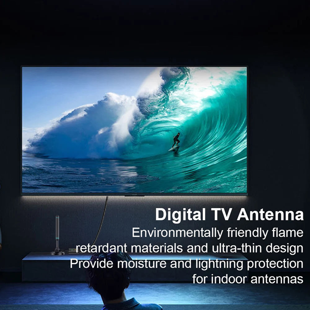 SygNarci 4K Indoor TV Aerial with 30dB Signal Amplifier