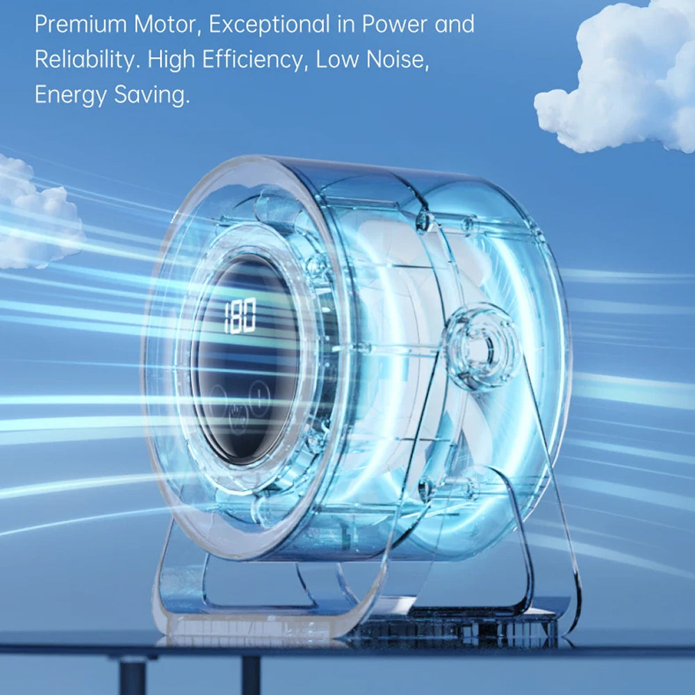 MinyKool Bladeless Quiet Desk Fan with 180 Speed Levels