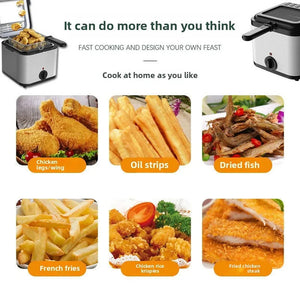 CryspiPro 2.5L Deep Fat Fryer with 1000W Fast Frying & Triple Safety
