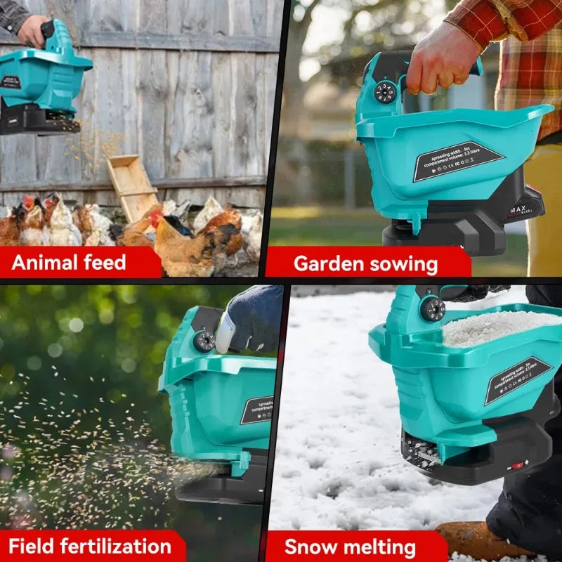 GranViki Battery-Powered Lawn Spreader for Seed & Fertilizer