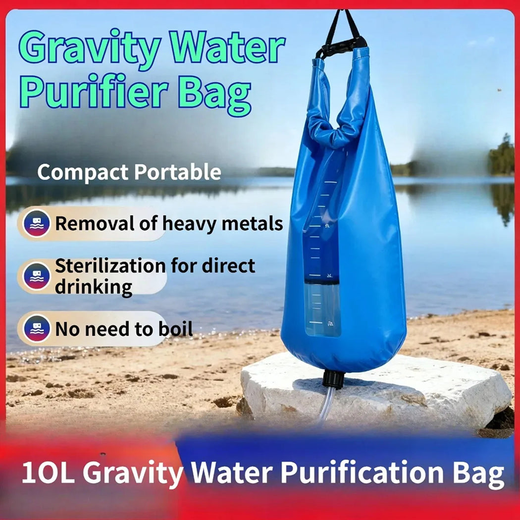 PureDropy Portable 10L Gravity Water Filter for Camping & Hiking UK