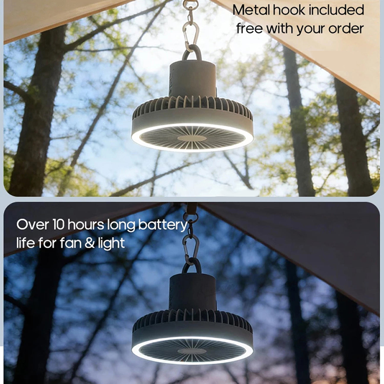 AerieVex 3-in-1 Portable Camping Fan & Power Bank UK