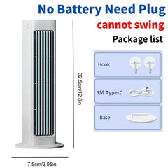 AeroPuri Portable Bladeless Tower Fan with 4000mAh Battery